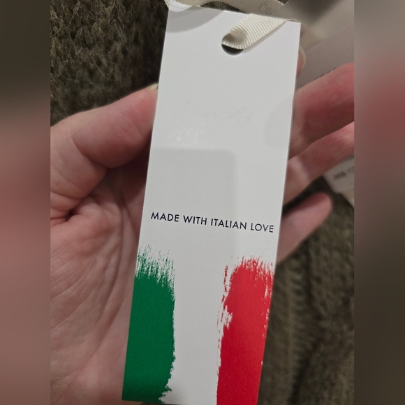 COCOGIO ITALY THROW BLANKET 50x60 Knit Olive Color - Picture 4 of 5